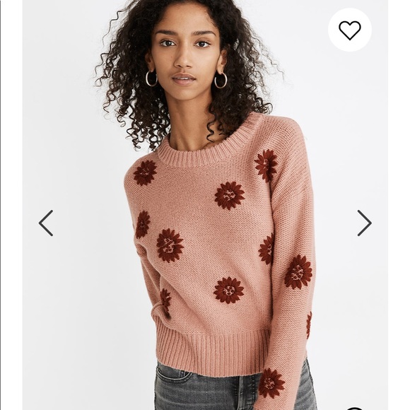 NWT Madewell Flower Embroidered Sweater - Picture 2 of 10